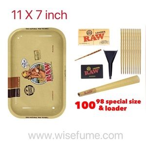 RAW Classic 98 special cones (100pack)+raw cone loader +raw11x7 girl tray